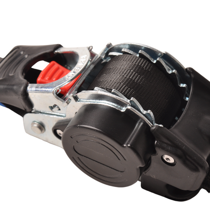 Cantonal Automatisch oprollende spanband 180x2,5 cm - met S-haken en borgveer - 600 kg - set van 2 stuks