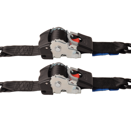 Cantonal Automatisch oprollende spanband 180x5 cm - met S-haken en borgveer - 1500 kg - set van 2 stuks