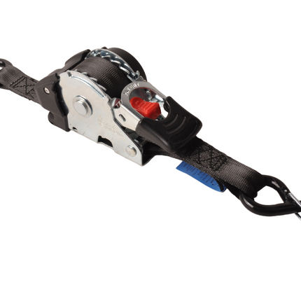Cantonal Automatisch oprollende spanband 300x2,5 cm - met S-haken en borgveer - 600 kg - set van 2 stuks
