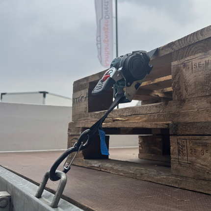 Cantonal Automatisch oprollende spanband 300x5 cm - met S-haken en borgveer - 1500 kg - set van 2 stuks