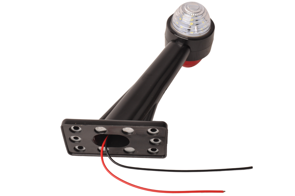 Cantonal Basic Breedtelicht Rood/Wit licht 19 cm lang in schuine hoek - 2 stuks - links en rechts - LED