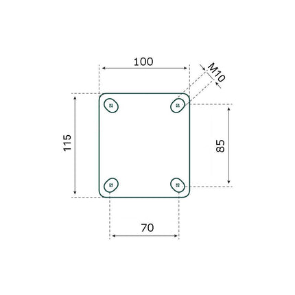 Cantonal Bokwiel met luchtband 3.00-4 - 100 kg - totale hoogte: 300 mm