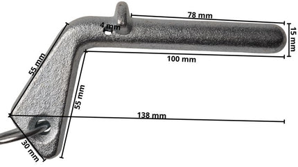 Cantonal Borgpen voor kipper - 15 mm - links en rechts toepasbaar