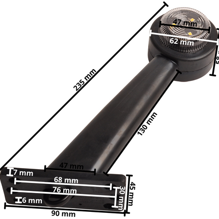 Cantonal Breedtelicht rood/wit - 45 graden - LED - 12/24 Volt