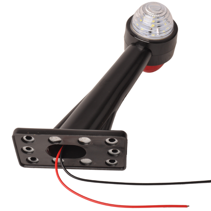 Cantonal Breedtelicht Rood/Wit licht 19 cm lang in schuine hoek - 2 stuks - links en rechts - LED
