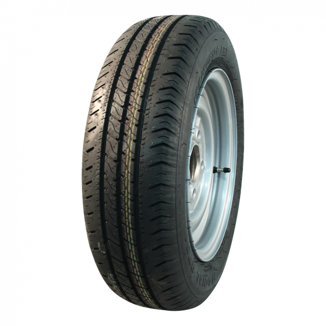 Cantonal Compleet 12 inch wiel - 155/70R12C  band + velg - opel steek: 4x100 - 450 kg -  60 mm asgat/naafdiameter