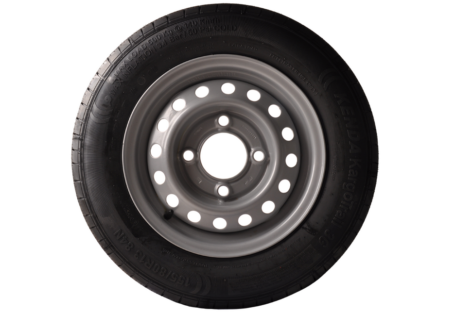 Cantonal Compleet wiel - 155R13  band + velg - steekmaat 4x130 - draagvermogen 500  kg -  85 mm naafdiameter
