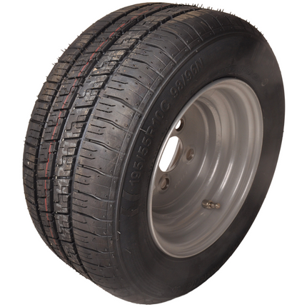 Cantonal Compleet wiel - 195/55R10C -  band + velg - opel steek: 4x100 - 10PR - draagvermogen 500 kg - naafdiameter 60 mm