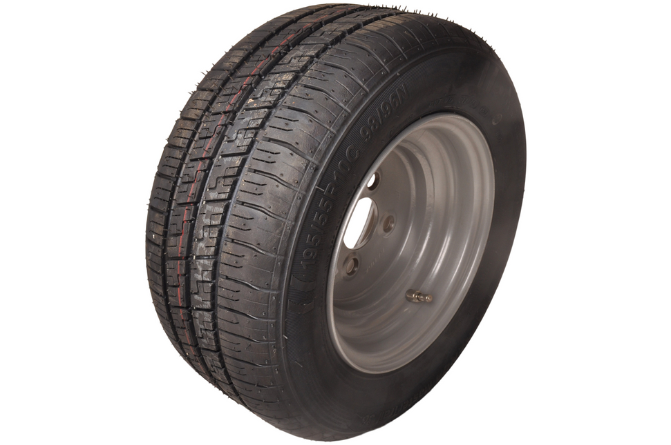 Cantonal Compleet wiel - 195/55R10C -  band + velg - opel steek: 4x100 - 10PR - draagvermogen 500 kg - naafdiameter 60 mm