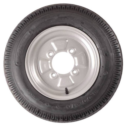 Cantonal Compleet wiel - 4.00-10 band + velg - franse steek: 4x115 - draagvermogen 275 kg - 4PR - naafdiameter 85 mm