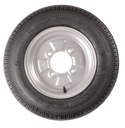 Cantonal Compleet wiel - 4.00-10 band + velg - franse steek: 4x115 - draagvermogen 275 kg - 4PR - naafdiameter 85 mm
