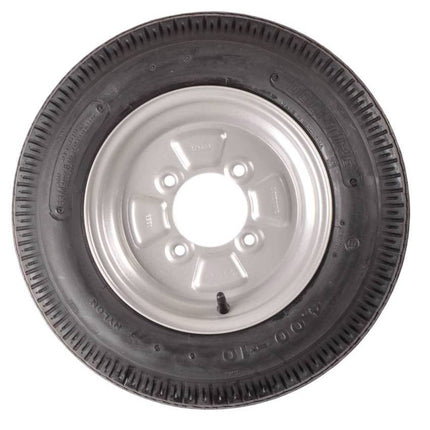 Cantonal Compleet wiel - 4.50-10 band + velg - franse steek: 4x115 - draagvermogen 400 kg - 6PR - naafdiameter 85 mm