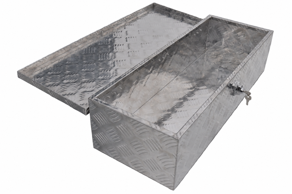 Cantonal Disselkist aluminium traanplaat 800x300x190 mm - vlinderslot