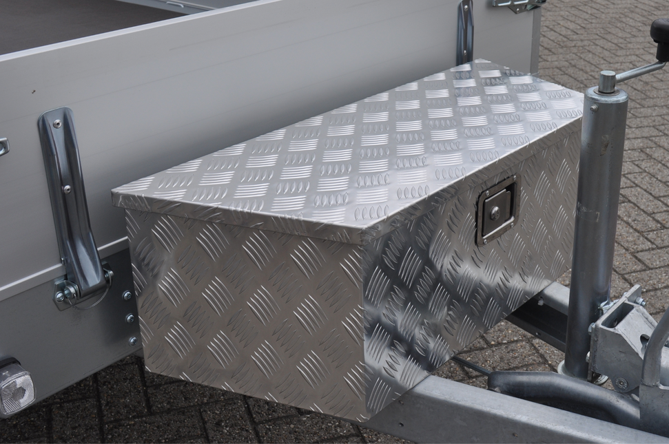 Cantonal Disselkist aluminium traanplaat 900/660x350x300 mm - inbouwslot - automatische klep