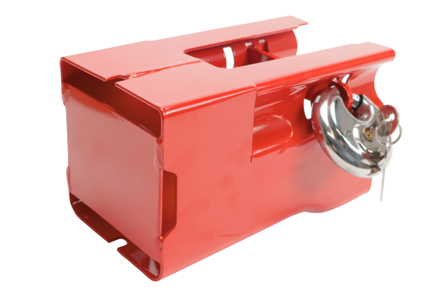 Cantonal Disselslot koker Cantonal - rood - staal - incl. RVS discusslot met 2 sleutels