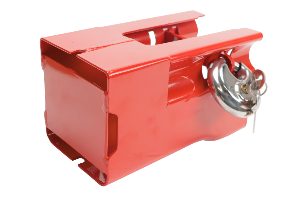 Cantonal Disselslot koker Cantonal - rood - staal - incl. RVS discusslot met 2 sleutels