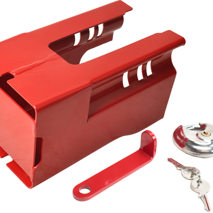 Cantonal Disselslot koker Cantonal - rood - staal - incl. RVS discusslot met 2 sleutels