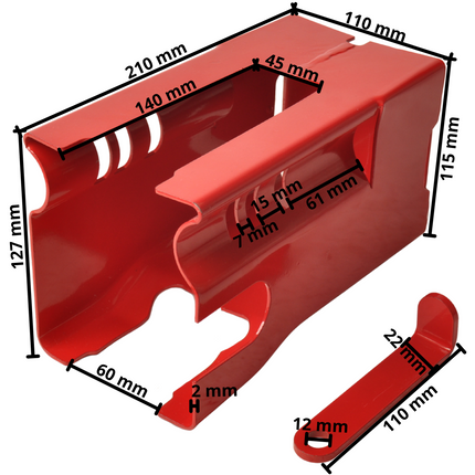 Cantonal Disselslot koker Cantonal - rood - staal - incl. RVS discusslot met 2 sleutels