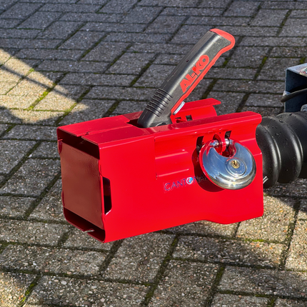 Cantonal Disselslot koker Cantonal - rood - staal - incl. RVS discusslot met 2 sleutels