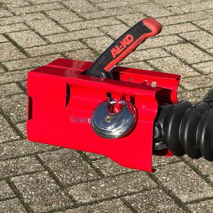 Cantonal Disselslot koker Cantonal - rood - staal - incl. RVS discusslot met 2 sleutels