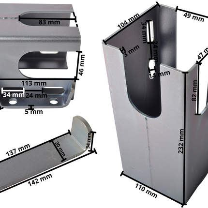 Cantonal Disselslot koker Cantonal - zilver - staal