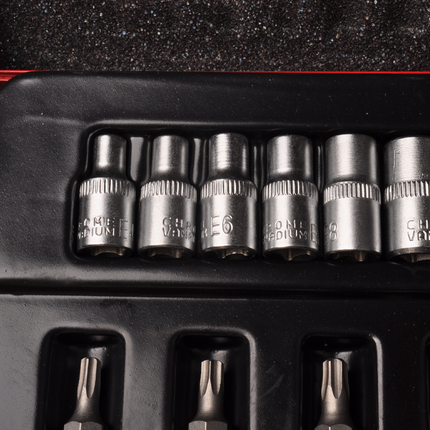 Cantonal Doppen + bitset 1/4 1/2 torx - verpakt in metalen doos - chroom vanadium kwaliteit