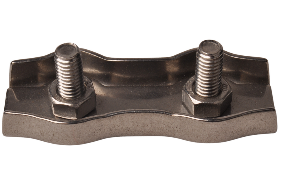 Cantonal Duplex klem van RVS voor staaldraad (6mm)