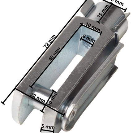 Cantonal Gaffel met borgclip M10 x 40