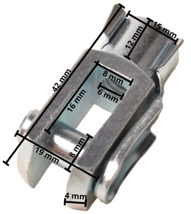 Cantonal Gaffel met borgclip M8 x 16