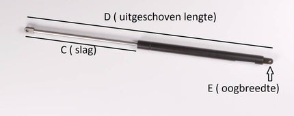 Cantonal Gasveer 405mm 600N RT500 voor Saris RT500 Speedy met fietsendrager