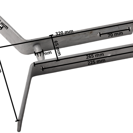 Cantonal Gegalvaniseerd stalen vangmuil steun voor kiel - passend op koker 60 mm