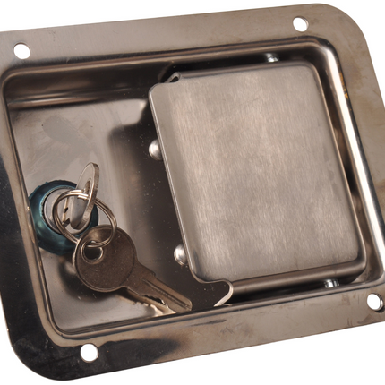 Cantonal Gepolijst Kofferslot RVS - 140x108 mm - inclusief 2 sleutels
