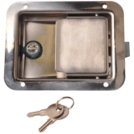 Cantonal Gepolijst Kofferslot RVS - 140x108 mm - inclusief 2 sleutels