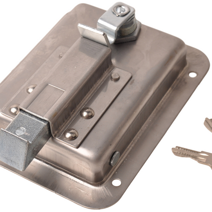 Cantonal Gepolijst Kofferslot RVS - 140x108 mm - inclusief 2 sleutels