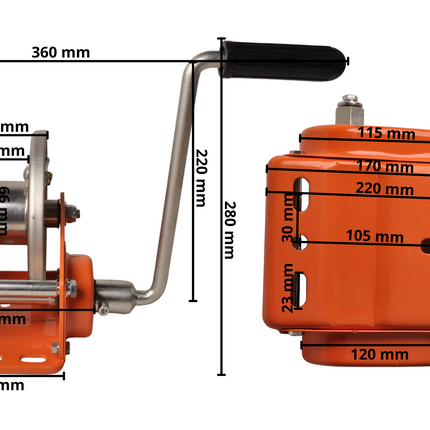 Cantonal Geremde handlier aanhanger 1135 kg overbrenging 11:1