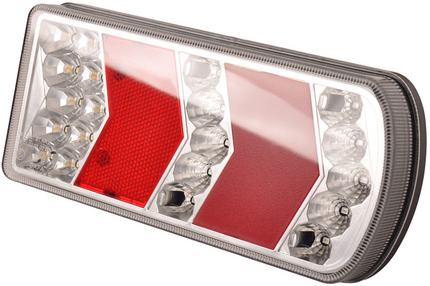 Cantonal Glotrac LED achterlicht rechts - 230x105x40 mm - inclusief achteruitrijverlichting en reflector