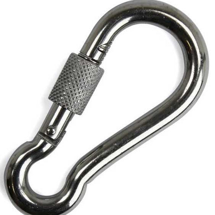 Cantonal Grote karabijnhaak RVS met schroefsluiting 120x11 mm- 17 mm oogdiameter
