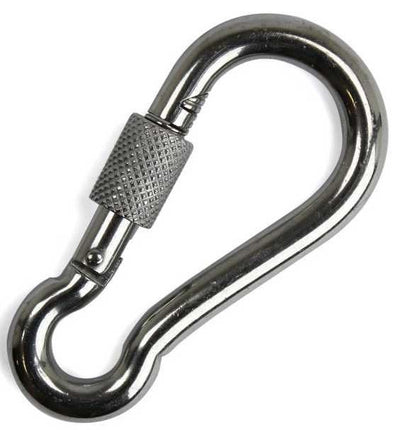 Cantonal Grote karabijnhaak RVS met schroefsluiting 120x11 mm- 17 mm oogdiameter