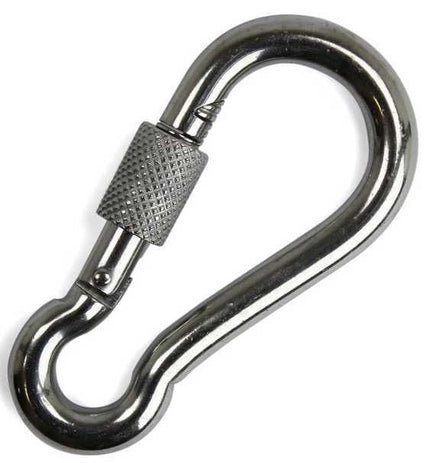 Cantonal Grote karabijnhaak RVS met schroefsluiting 120x11 mm- 17 mm oogdiameter