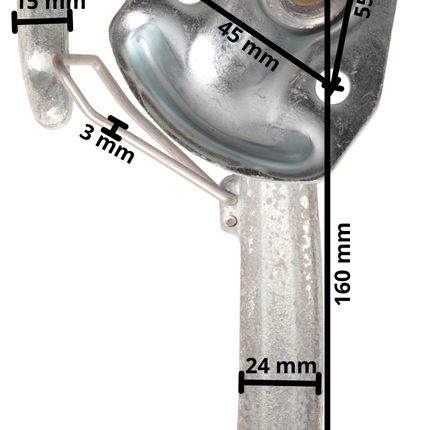 Cantonal Haaksluiting  LINKS groot type 1 met veer (grote bevestigingsplaat)