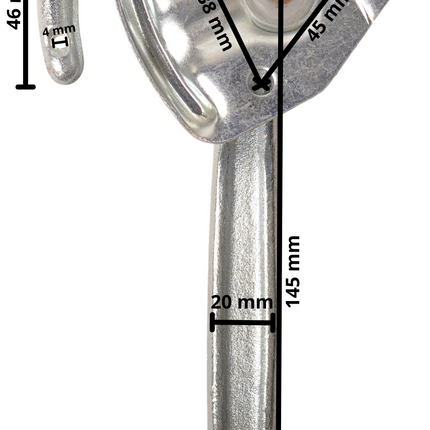 Cantonal Haaksluiting LINKS type 0 (grote bevestigingsplaat)