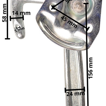 Cantonal Haaksluiting LINKS type 1 (grote bevestigingsplaat)
