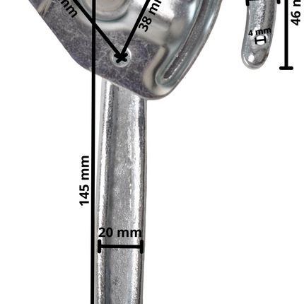 Cantonal Haaksluiting RECHTS type 0 (grote bevestigingsplaat)