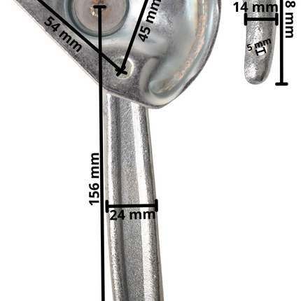 Cantonal Haaksluiting RECHTS type 1 (grote bevestigingsplaat)