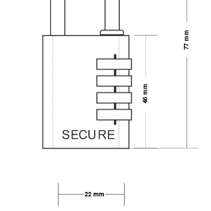 Cantonal Hangslot met cijfercode klein - 4 cijfers