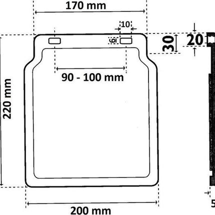 Cantonal Hard kunstof spatlap (200x220 mm)