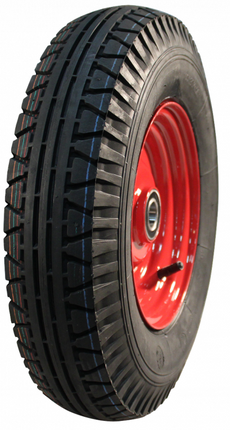 Cantonal Heavy duty kruiwagenwiel - 4.00-8 - luchtband en stalen velg - maximale belasting: 575 kg - asgat/naafdiameter: 25 mm - inclusief kogellager