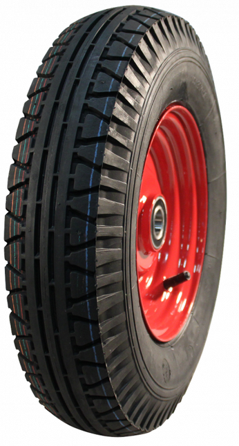 Cantonal Heavy duty kruiwagenwiel - 4.00-8 - luchtband en stalen velg - maximale belasting: 575 kg - asgat/naafdiameter: 25 mm - inclusief kogellager