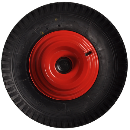 Cantonal Heavy duty kruiwagenwiel - 4.00-8 - luchtband en stalen velg - maximale belasting: 575 kg - asgat/naafdiameter: 25 mm - inclusief kogellager