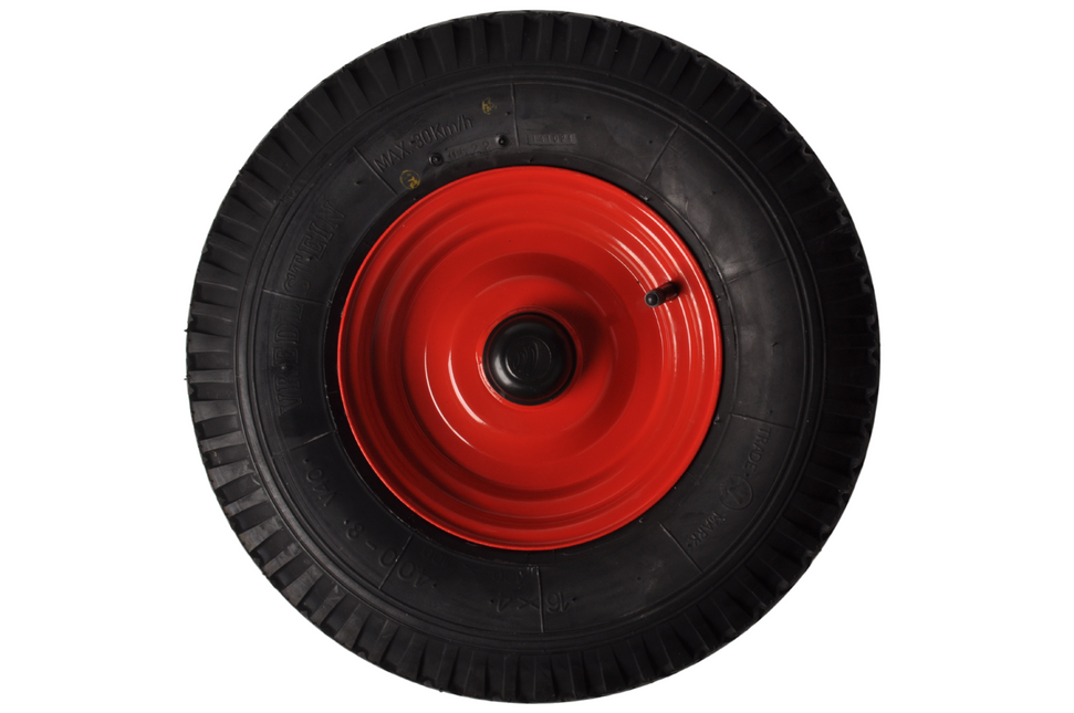 Cantonal Heavy duty kruiwagenwiel - 4.00-8 - luchtband en stalen velg - maximale belasting: 575 kg - asgat/naafdiameter: 25 mm - inclusief kogellager